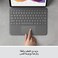 جراب لوحة مفاتيح Logitech Folio Touch لجهاز iPad مع لوحة تتبع وموصل ذكي لجهاز iPad Air مقاس 11 بوصة (M2)، وiPad Air (الجيل الرابع والخامس)، ولوحة مفاتيح Ara Qwerty - لون جرافيت