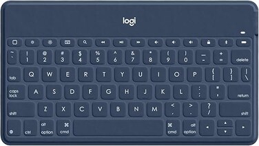 لوحة مفاتيح لاسلكية بلوتوث من لوجيتك Keys-To-Go لأجهزة iPhone و iPad والهواتف الذكية والأجهزة اللوحية وأنظمة ويندوز و Apple TV، فائقة النحافة وخفيفة الوزن، مزودة بمفاتيح اختصار