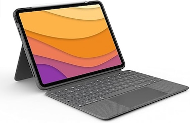 Logitech Combo Touch iPad Air (4th, 5th gen - 2020, 2022) Keyboard Case - Detachable Backlit Keyboard With Kickstand, Trackpad, Smart Connector, QWERTY UK, Graphite