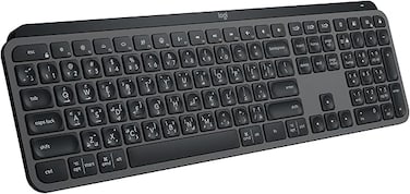 لوحة مفاتيح لاسلكية Logitech MX Keys S، تصميم منخفض الارتفاع، كتابة سلسة ودقيقة وهادئة، مفاتيح قابلة للبرمجة، إضاءة خلفية، بلوتوث، قابلة لإعادة الشحن عبر منفذ USB-Cأنظمة Windows وLinux وC
