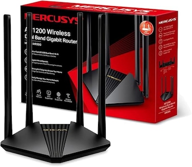 جهاز التوجيه Mercusys MR30G بدون شبكة جيجابت إيثرنت ثنائي النطاق (2,4 جيجا هرتز / 5 جيجا هرتز) أسود