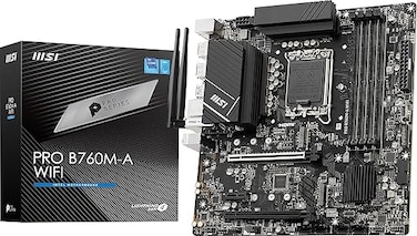لوحة أم MSI Pro B760M-A WiFi ProSeries (تدعم معالجات Intel من الجيل الثاني عشر/الثالث عشر/الرابع عشر، LGA 1700، DDR5، PCIe 4.0، M.2، LAN بسرعة 2.5 جيجابت في الثانية، USB 3.2 Gen2، HDMI/DP، Wi-Fi 6E، B