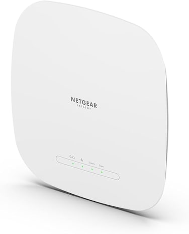 نقطة وصول لاسلكية مُدارة سحابيًا من NETGEAR (WAX615) - واي فاي 6 ثنائي النطاق بسرعة AX3000، تدعم حتى 256 جهازًا، 802.11ax، إدارة عن بُعد Insight، تعمل بتقنية PoE+ أو محول طاقة تيار متردد (غير مرفق)