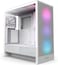NZXT H5 Flow RGB 2024 - علبة كمبيوتر ألعاب ATX متوسطة الحجم - تدفق هواء عالٍ - تتضمن وحدة إضاءة RGB F360 (CV) - تدعم مشعات تبريد أمامية 360 مم وعلوية 240 مم - نظام إدارة الكابلات - زجاج مقوى - أبيض