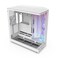 NZXT H9 Flow RGB (2025) - علبة كمبيوتر كبيرة الحجم ذات حجرتين ATX متوسطة الحجم - تتضمن مروحة RGB مقاس 420 مم ومروحة مقاس 120 مم - تدعم مشعات تبريد مقاس 420 مم - زجاج مقوى - أبيض