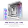 NZXT H9 Flow RGB (2025) - علبة كمبيوتر كبيرة الحجم ذات حجرتين ATX متوسطة الحجم - تتضمن مروحة RGB مقاس 420 مم ومروحة مقاس 120 مم - تدعم مشعات تبريد مقاس 420 مم - زجاج مقوى - أبيض
