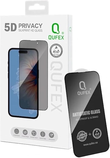 واقي شاشة زجاجي مقوى QUFEX QVEX 16 Pro مع أطراف سيليكون، وضوح عالي الدقة بالكامل، مقاوم للخدوش والصدمات، سهل التركيب، مقاوم لبصمات الأصابع