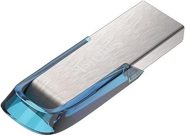 سانديسك ألترا فلير 128 جيجابايت، منفذ USB 3.0، سرعة قراءة 150 ميجابايت/ثانية - أزرق استوائي