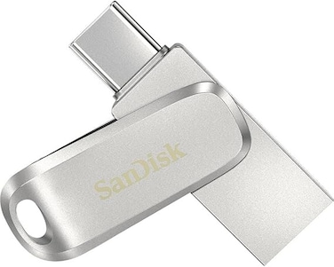 محرك أقراص SanDisk Ultra Dual Drive Luxe USB Type-C بسعة 256 جيجابايت، وسرعة نقل بيانات 400 ميجابايت/ثانية، وتقنية USB 3.2 Gen 1