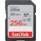 بطاقة ذاكرة SanDisk Ultra SDXC UHS-I بسعة 256 جيجابايت - سرعة تصل إلى 150 ميجابايت/ثانية، فئة C10، U1، دقة Full HD، بطاقة SD - SDSDUNC-256G-GN6IN