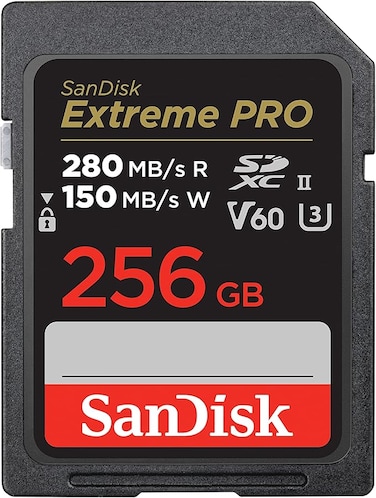 بطاقة ذاكرة SanDisk Extreme Pro SDXC UHS-II بسعة 256 جيجابايت - تدعم C10، U3، V60، 6K، 4K UHD، بطاقة SD - SDSDXEP-256G-GN4IN