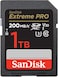 بطاقة ذاكرة SanDisk Extreme Pro SDXC UHS-I بسعة 1 تيرابايت - C10، U3، V30، 4K UHD، بطاقة SD - SDSDXXD-1T00-GN4IN، رمادي داكن/أسود