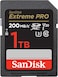 بطاقة ذاكرة SanDisk Extreme Pro SDXC UHS-I بسعة 1 تيرابايت - C10، U3، V30، 4K UHD، بطاقة SD - SDSDXXD-1T00-GN4IN، رمادي داكن/أسود
