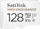 بطاقة ذاكرة فيديو عالية التحمل من سانديسك بسعة 128 جيجابايت من نوع MicroSDXC مع محول لكاميرات السيارات وأنظمة المراقبة المنزلية - C10، U3، V30، 4K UHD، بطاقة Micro SD - SDSQQNR-128G-GN6IA