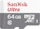 بطاقة ذاكرة SanDisk Ultra SDSQUNS-064G-GN3MN بسعة 64 جيجابايت وسرعة نقل بيانات 80 ميجابايت/ثانية، من فئة UHS-I 10 microSDXC