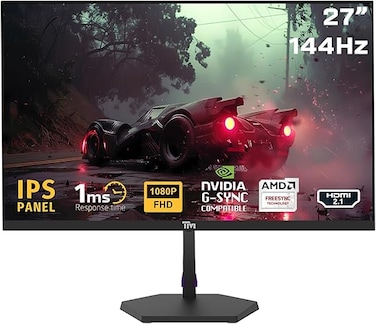 شاشة ألعاب Twisted Minds™ Eco Series مقاس 27 بوصة بتقنية E-LED IPS ودقة FHD، معدل تحديث 144 هرتز، زمن استجابة 1 مللي ثانية MPRT، مزامنة تكيفية، خالية من الوميض، ضوء أزرق منخفض، منفذ HDMI 2.1