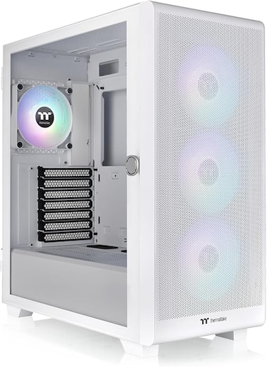 Thermaltake S250 TG ARGB Mid Tower Chassis, 4mm Tempered Glass x 1, Supports USB 3.0 x 2, HD Audio x 1, Standard ATX PSU - White