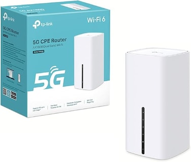 راوتر TP-Link Archer NX200 5G Wi-Fi 6 بسرعة 1800 ميجابت في الثانية مع شريحة SIM، ثنائي النطاق، سهل الاستخدام، منفذ WAN/LAN جيجابت، تقنية 4K-QAM، تقنية Beamforming، 8 هوائيات 5G/LTE، هوائيان داخليان