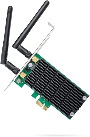 بطاقة واي فاي TP-Link AC1200 PCIe (Archer T4E) - محول لاسلكي ثنائي النطاق 2.4 جيجاهرتز/5 جيجاهرتز PCI Express، تصميم منخفض الارتفاع، تقنية توجيه الإشارة بعيدة المدى، تقنية تبريد متطورة
