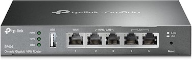 جهاز توجيه TP-Link ER605، متعدد المنافذ WAN سلكي VPN، يدعم حتى 4 منافذ WAN بسرعة جيجابت، جدار حماية SPI، متوافق مع SDN من Omada، موازنة الأحمال، حماية من الصواعق، ضمان محدود مدى الحياة