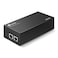 محول TP-Link TL-PoE170S جيجابت PoE، يدعم معايير 802.3at/af/bt، يوفر طاقة تصل إلى 60 واط (PoE++)، سهل التركيب، يمكن تثبيته على سطح المكتب أو الحائط، ويصل مداه إلى 328 قدمًا، حاصل على شهادة UL، لون أسود