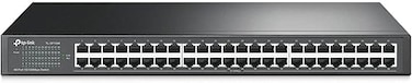 مفتاح إيثرنت سريع TP-Link ذو 48 منفذ بسرعة 10/100 ميجابت في الثانية، سهل التركيب والتشغيل، يُركب في الرف، مصنوع من المعدن المتين مع منافذ محمية، بدون مروحة، غير مُدار (TL-SF1048)