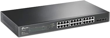 مفتاح TP-Link TL-SG2428P JetStream الذكي ذو 28 منفذ جيجابت مع 24 منفذ PoE+، و4 فتحات SFP (ميزانية 250 واط، وإدارة سحابية مركزية Omada SDN، ومراقبة ذكية)