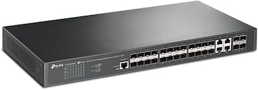 مفتاح TP-Link JetStream المُدار من الطبقة الثانية+ ذو 24 منفذ SFP مع 4 فتحات 10GE SFP+ (TL-SG3428XF) - مُدمج بتقنية SDN، مع إمكانية الوصول إلى السحابة وتطبيق Omada