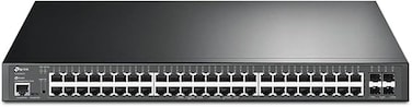 مفتاح TP-Link TL-SG3452XP، مُدار بتقنية PoE، مزود بـ 48 منفذ جيجابت من الطبقة الثانية، و48 منفذ PoE+ بقدرة 500 واط، و4 فتحات SFP+ بسرعة 10 جيجابت، وخاصية استعادة PoE، ويدعم Omada SDN وIPv6