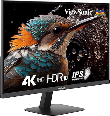 تلفزيون ViewSonic VA2708-4K-MHD، مقاس 27 بوصة، بدقة 4K UHD، ومعدل تحديث 60 هرتز، وزمن استجابة 4 مللي ثانية، وتقنية HDR10، يوفر تباينًا ودقة ألوان فائقة، مزود بمنفذي HDMI وDisplayPort