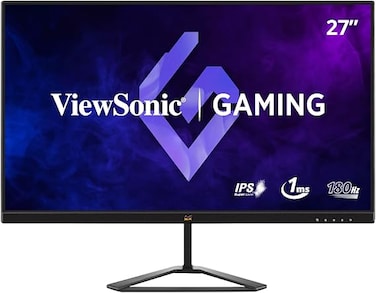 شاشة ألعاب ViewSonic VX2779-HD-PRO مقاس 27 بوصة بدون إطار، بدقة FHD، وتقنية IPS، وزمن استجابة 1 مللي ثانية، وتقنية MPRT، ومعدل تحديث 180 هرتز، مزودة بمنفذي HDMI ومنفذ DisplayPort، وتقنية HDR10.