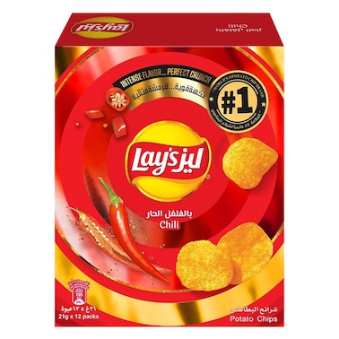 Lay&rsquo;s Chili Potato Chips, 21g x12