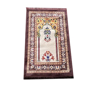 STARGOLD Traditional Turkish Prayer Mat 70x110 cm Large Portable Multicolor Islamic Prayer Rug, Janamaz Sajjadah For Men And Women SG-P004