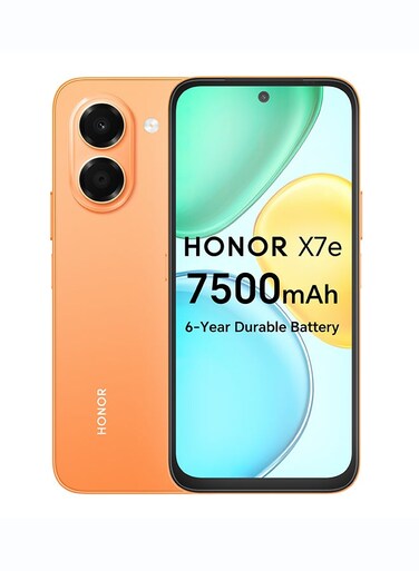 هونر X7e ثنائي الشريحة 4G، ذاكرة 6 جيجابايت رام، سعة 256 جيجابايت، برتقالي شروق الشمس - نسخة الشرق الأوسط