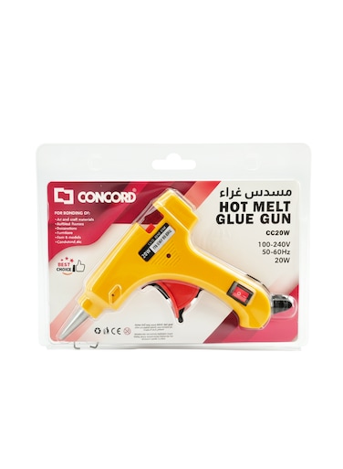 Glue Gun 20W, High Temperature, Electric Adhesive Tool - Yellow