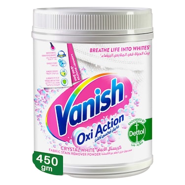 Vanish Fabric Oxi Action Stain Remover Powder 450g - White Clothes
