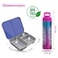 Eazy Kids 3 Compartment Bento Steel Lunch Box with Stainless Steel 530ml Water Bottle - Purple