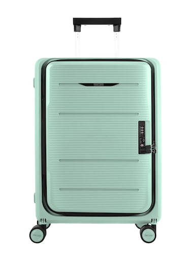 Fold Cabin Luggage 20&rdquo; &ndash; Lightweight Polypropylene Suitcase, 8-Wheel Spinner, TSA Lock, Expandable Travel Trolley, Durable &amp; Stylish Carry-On Bag - Dawn Green