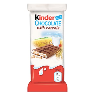 Kinder Chocolate with Cereals Milk Chocolate Bar With Milky Filling and Cereals, 23.5g