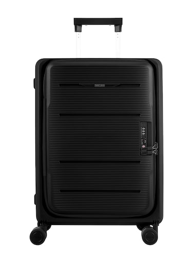 Fold Cabin Luggage 20&rdquo; &ndash; Lightweight Polypropylene Suitcase, 8-Wheel Spinner, TSA Lock, Expandable Travel Trolley, Durable &amp; Stylish Carry-On Bag - Black