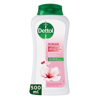 Dettol Skincare Shower Gel &amp; Body Wash, Rose &amp; Sakura Blossom Scent, 500ml