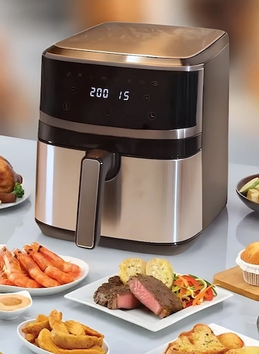 Automatic Air Fryer 8L 1500 W  with Digital Control, Preheat Function, and Overload Protection for Healthy Cooking without Oil