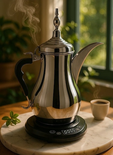 Arabic Electric Coffee Maker Silver