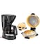 3 in 1 Electric Arabic Bread and Pizza Maker Set with Granite Cooking Surface and 1800 Watt High Heat and 650 Watt Coffee Maker for 6 Cups with Detachable and Reusable Filter with Auto Shut-Off and Anti-Drip Feature