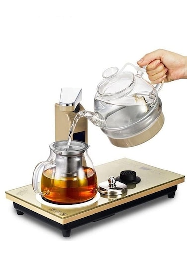 Electric water kettle with glass teapot to maintain temperature