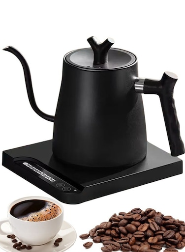 Electric Gooseneck Kettle 1L 1000W Water Kettle for Pour-over Coffee &amp; Tea,Stainless Steel Coffee and Tea Pot, Constant Temperature Coffee Kettle