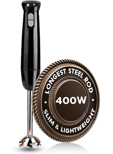 2 Speed Handheld Hand Blender, Stainless Steel Shaft, Power 400W, Your Collection, Powerful Mixing Motor, Ergonomic Design, Lightweight, Super Easy Use Black PS-4810