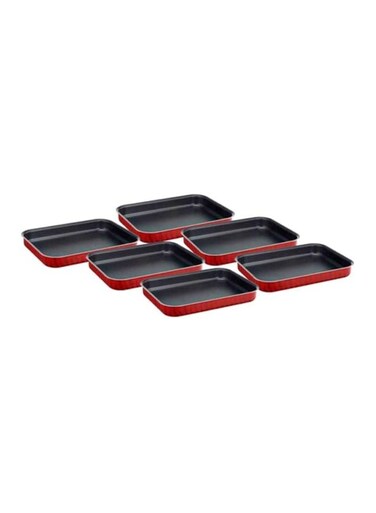 Tefal 6-Piece Tempo Flame Bakeware Set Red/Black 500x78x346mm