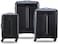 Delsey Iroise 55+65+76 Cm 4 Double Wheel 3 Piece Trolley Set - Black