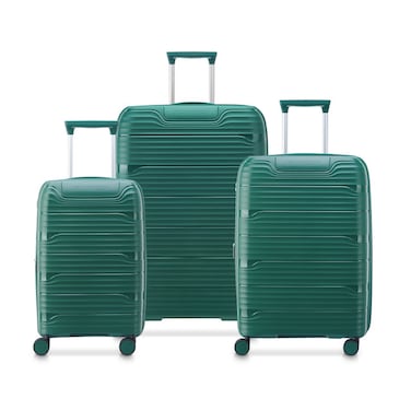 Securitech Dune by Delsey Expendable Double wheel trolley 3pcs set (L+M+S) 55/70/82cm Green